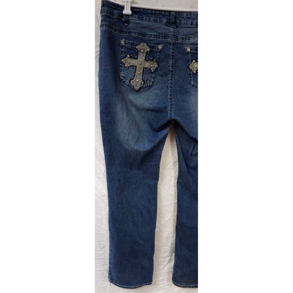 SMO SAND MOUNTAIN OUTFITTERS 20 Embellish Embroidered Cross Straight Jean 40x33 - Picture 10 of 13